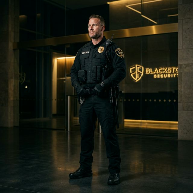 Vigilante de seguridad ONYX con uniforme homologado completo